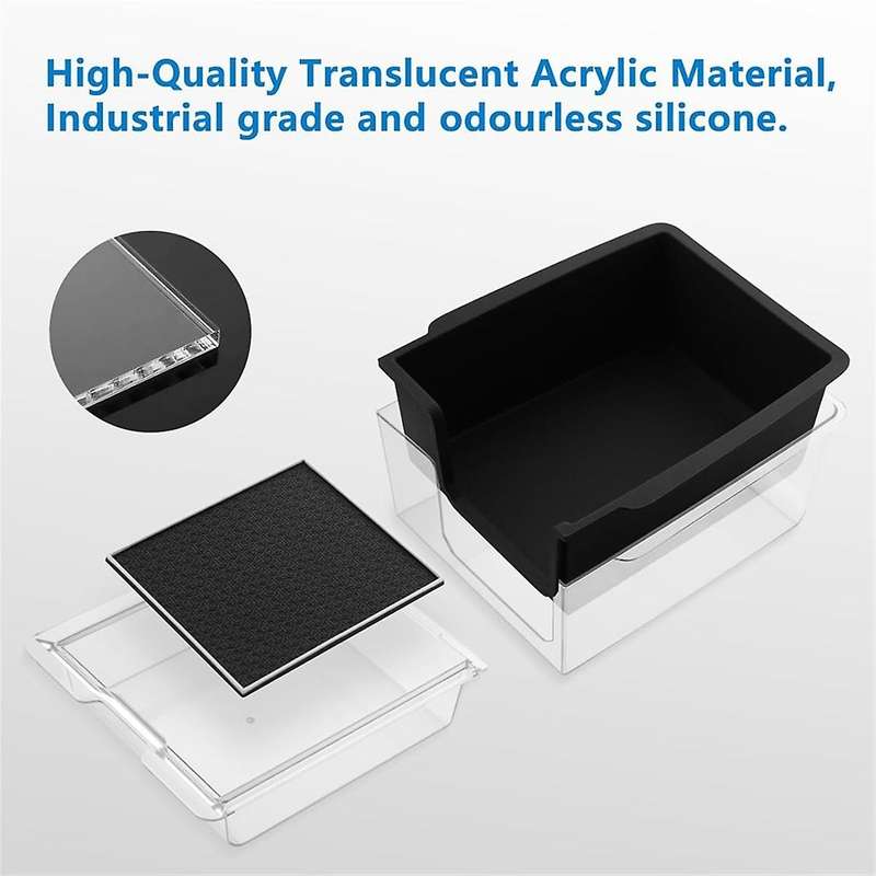 for Model 3 Model Y 2021-2023 Center Console Organizer Tray Hidden Armrest Privacy Storage Box - 3pc