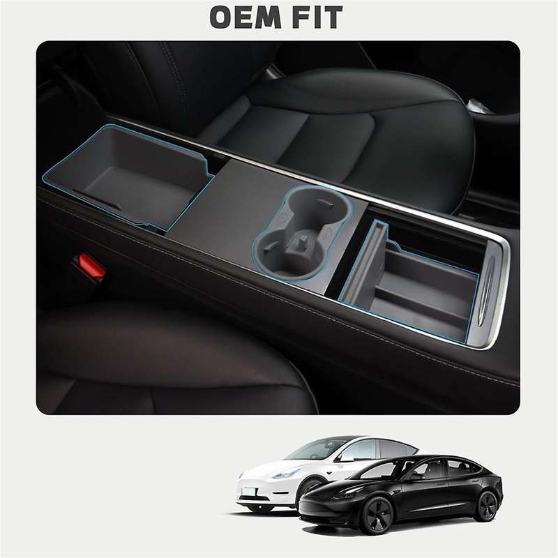 for Model 3 Model Y 2021-2023 Center Console Organizer Armrest Storage Box Cup Holder Insert Access