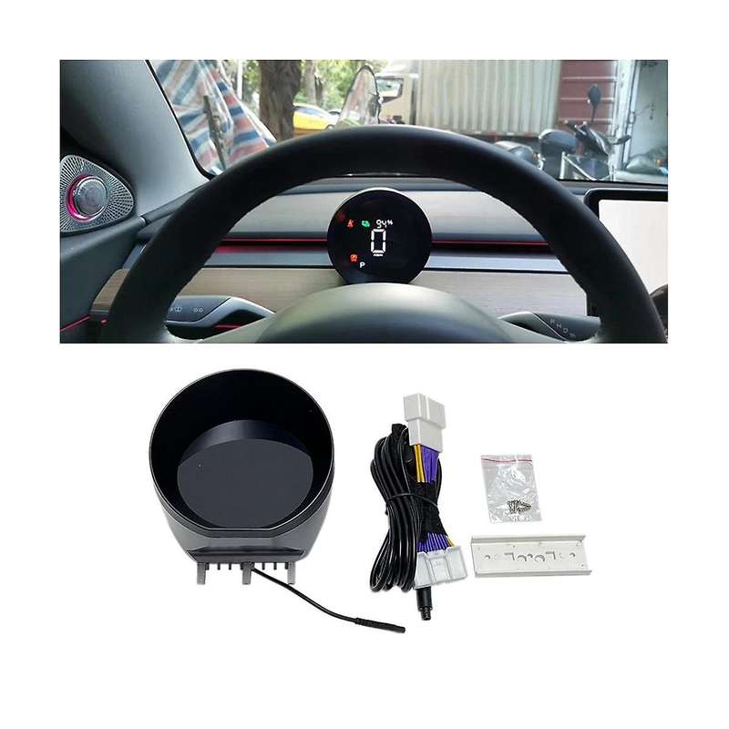 for Model 3 Model Y Car Multifunction Steering Wheel Hud Hd Lcd Display Instrument Multimedia Obd
