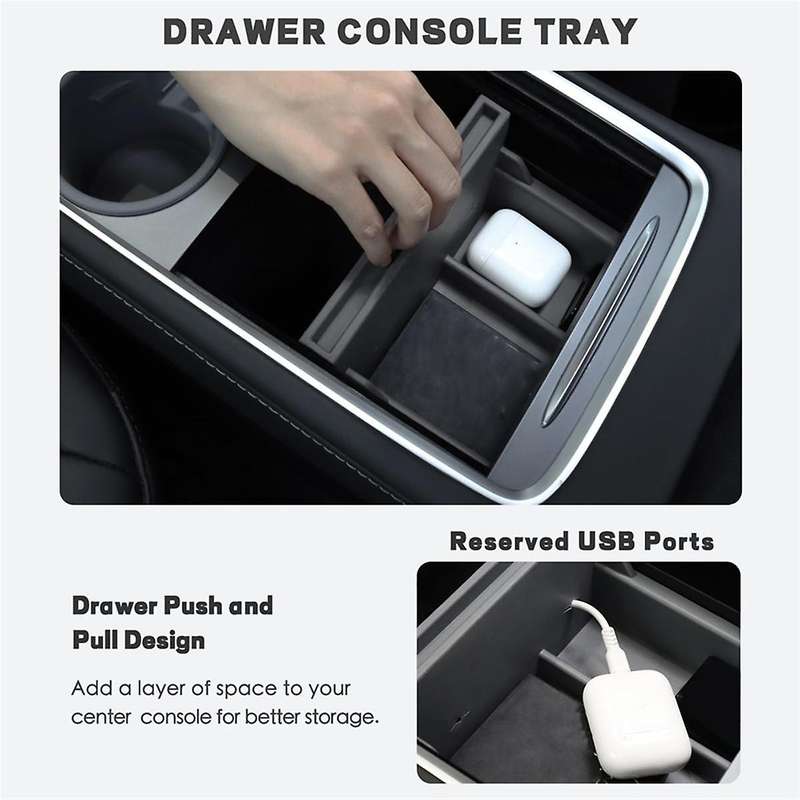 for Model 3 Model Y 2021-2023 Center Console Organizer Armrest Storage Box Cup Holder Insert Accesso