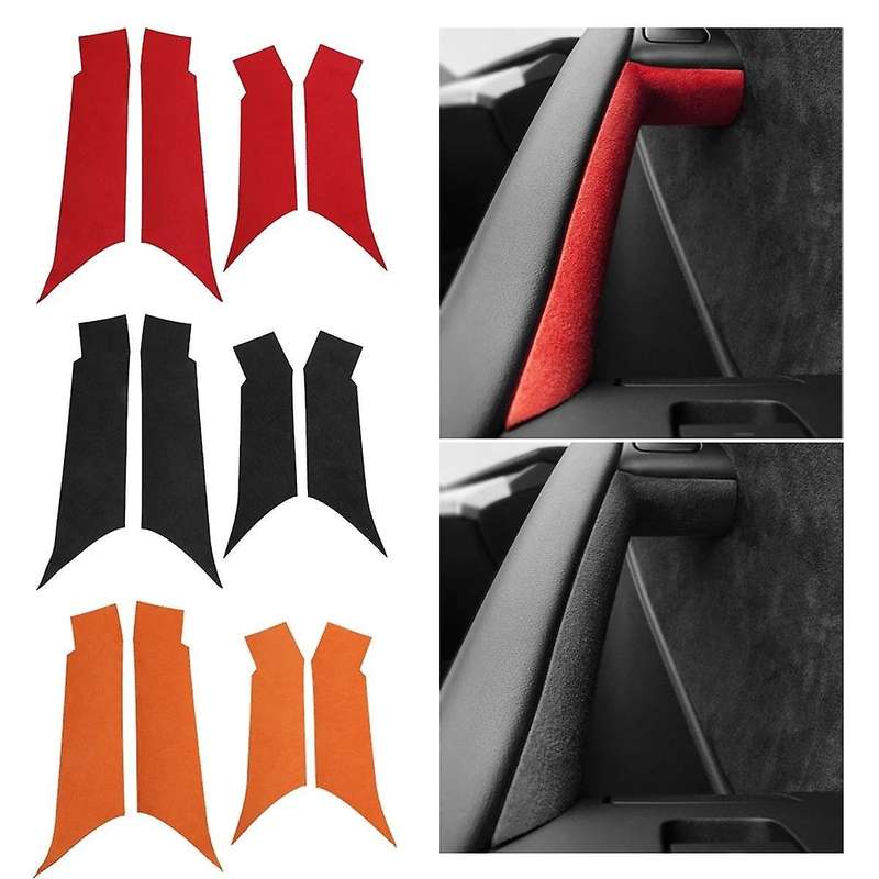 for Model 3 Y 2018-2023 Inside Door Handle Sticker Inner Protector Cover Italy Suede Car Interior R