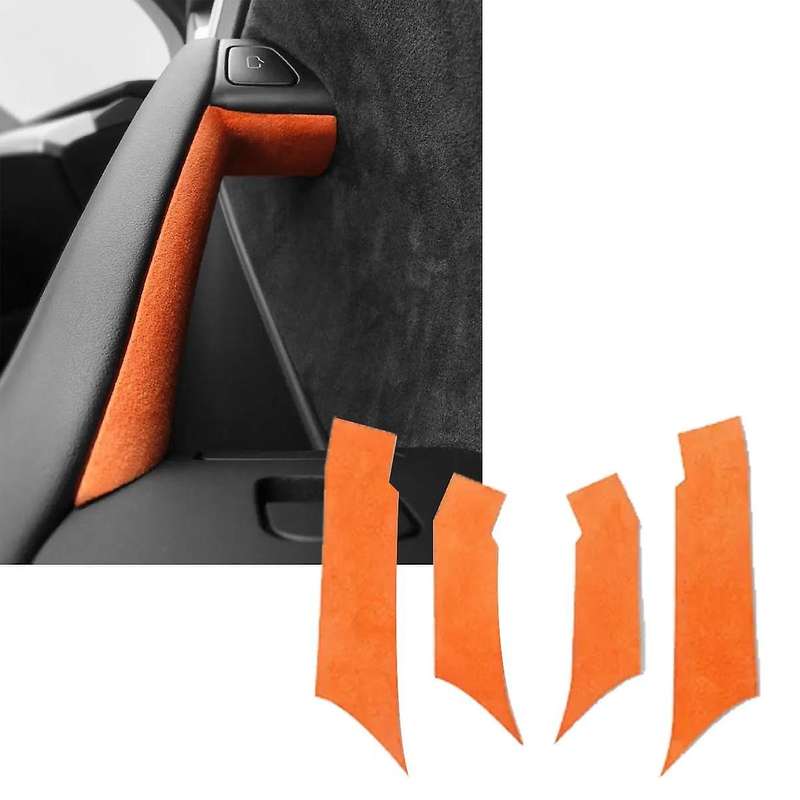 for Model 3 Y 2018-2023 Inside Door Handle Sticker Inner Protector Cover Italy Suede Car Interior B