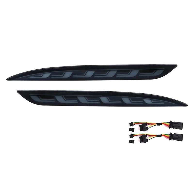 for Model 3 Y 2017-2022 Black LED Rear Bumper Reflector 3 Functions Running Lights Brake Light Dyna