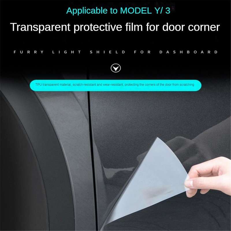 for Model 3 Rear Door Triangle Protective Film Car Rear Door Corner Anti-scratch Decorative Sticker