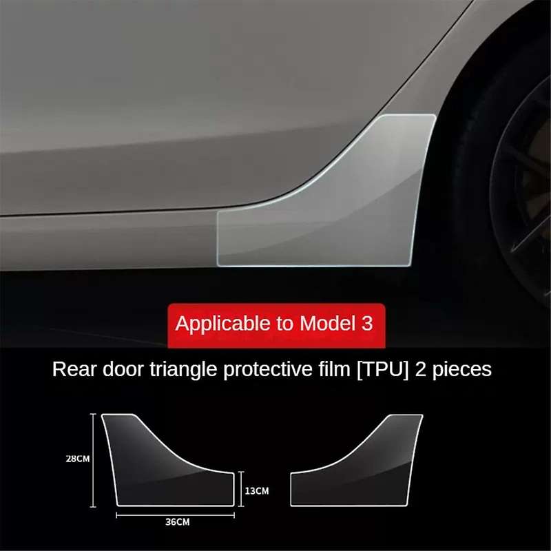for Model 3 Rear Door Triangle Protective Film Car Rear Door Corner Anti-scratch Decorative Sticker