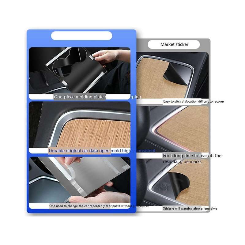 for Model 3 Y Centre Panel Decorative Stickers Interior Carbon Fiber Pattern