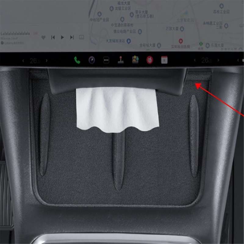 for Model 3 Y Car Silica Gel Mounted Tissue Box Hidden Drawer Hanging Decoration Car Accessories