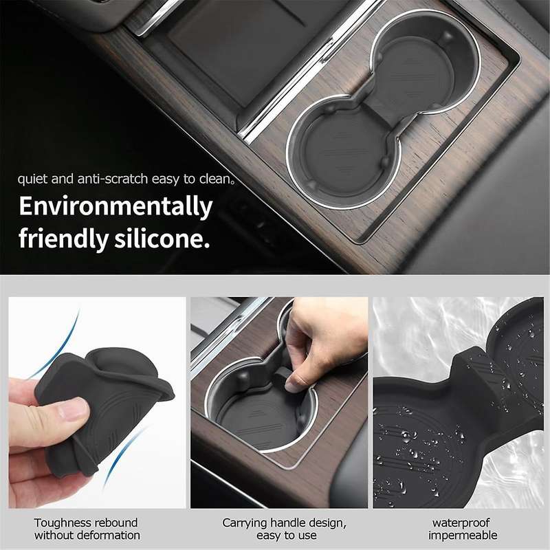 for Model S Model X 2022 2023 Model 3 2024 Center Console Cup Holder Insert Accessories - Black