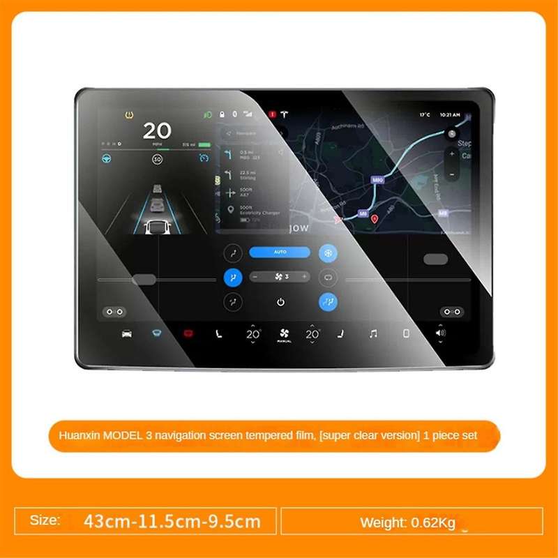 for Model X Model S 2022-2024 Navigation Tempered Film Air Conditioning Control Screen Film, 1pcs-a
