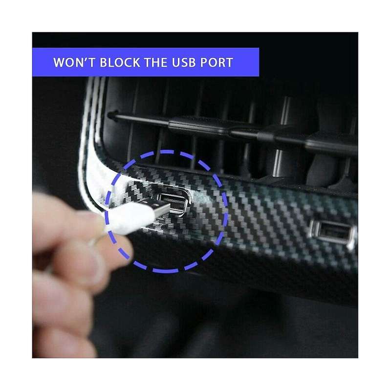 for Model Y 2017-2023 Interior Car Rear Air Condition Vent Outlet Cover Trim, Carbon Fiber Pattern
