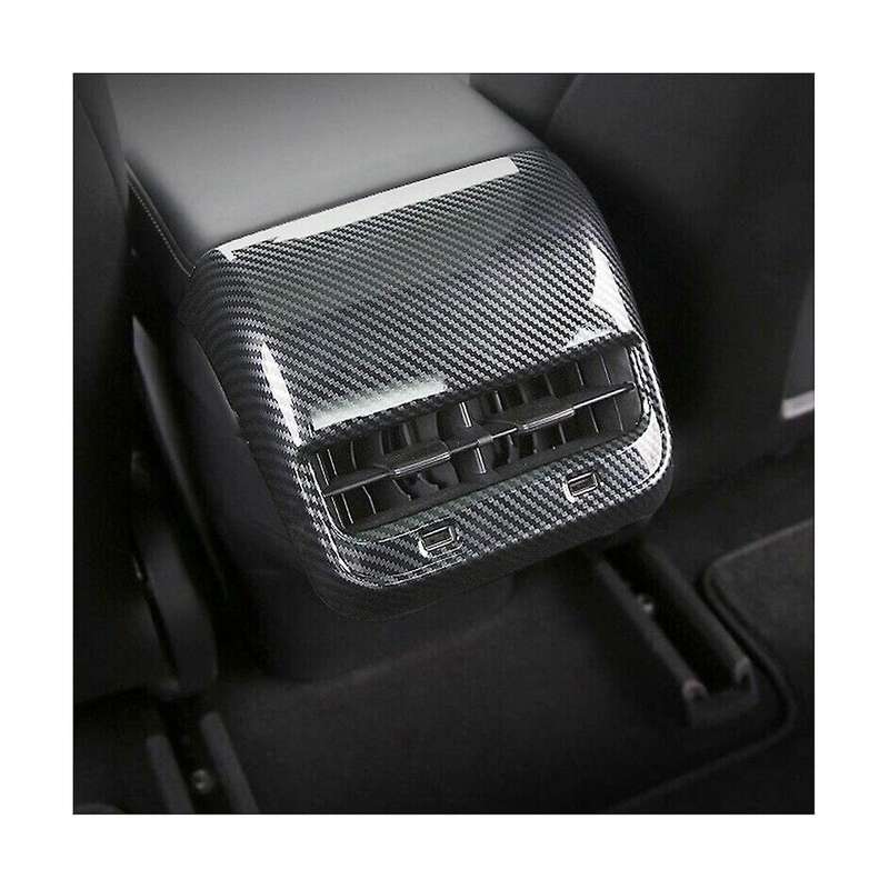 for Model Y 2017-2023 Interior Car Rear Air Condition Vent Outlet Cover Trim, Carbon Fiber Pattern