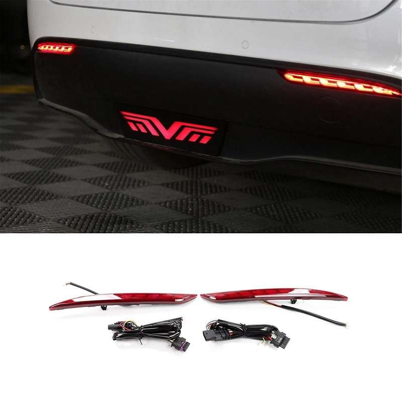 for Model Y 2021 2022 Rear Fog Lights Bumper Reflector Brake Tail Sequential Flash Singal Lights Lam
