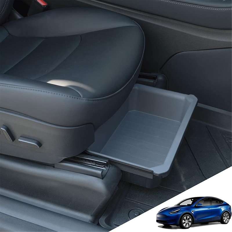 for Model Y 2021-2023 Front Under Seat Storage Organizer, Double-layer Hidden Storage Box Accessori