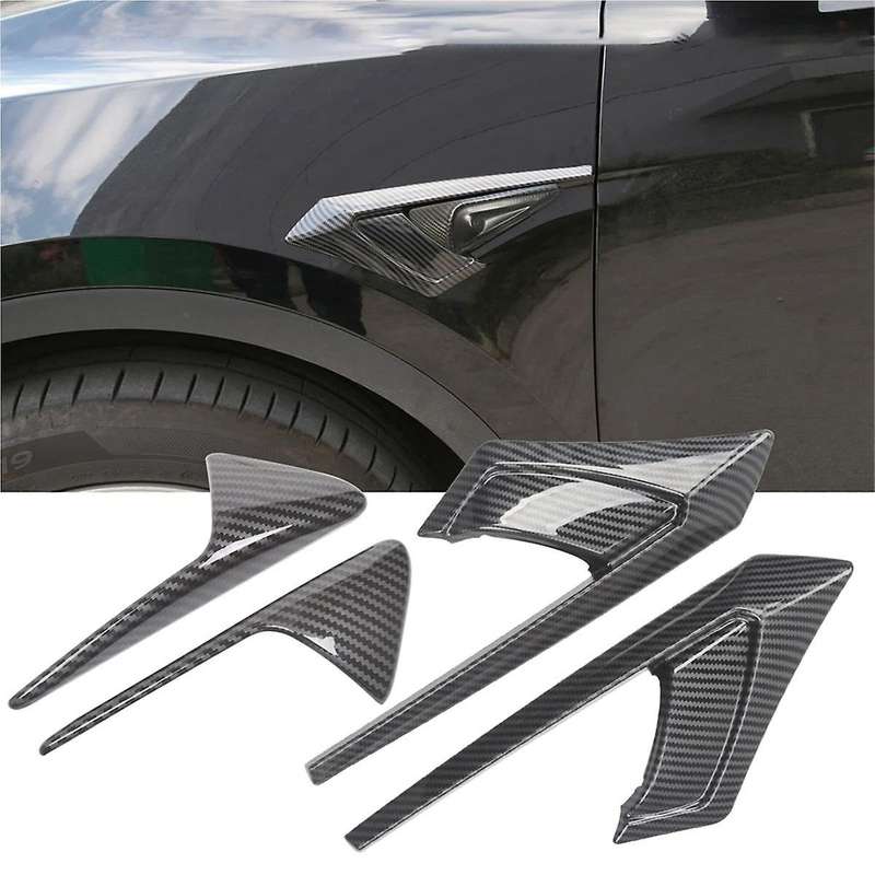 for Model Y 2021-2023 Side Camera Cover, Side Camera Indicator Protection Cover (abs Glossy Carbon