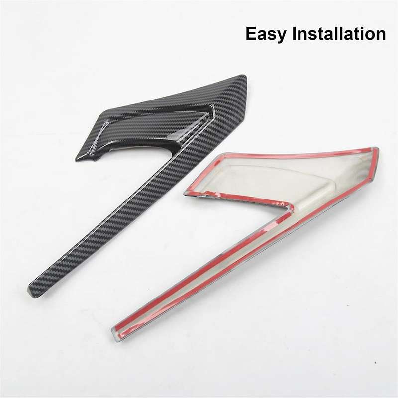 for Model Y 2021-2023 Side Camera Cover, Side Camera Indicator Protection Cover (abs Glossy Carbon
