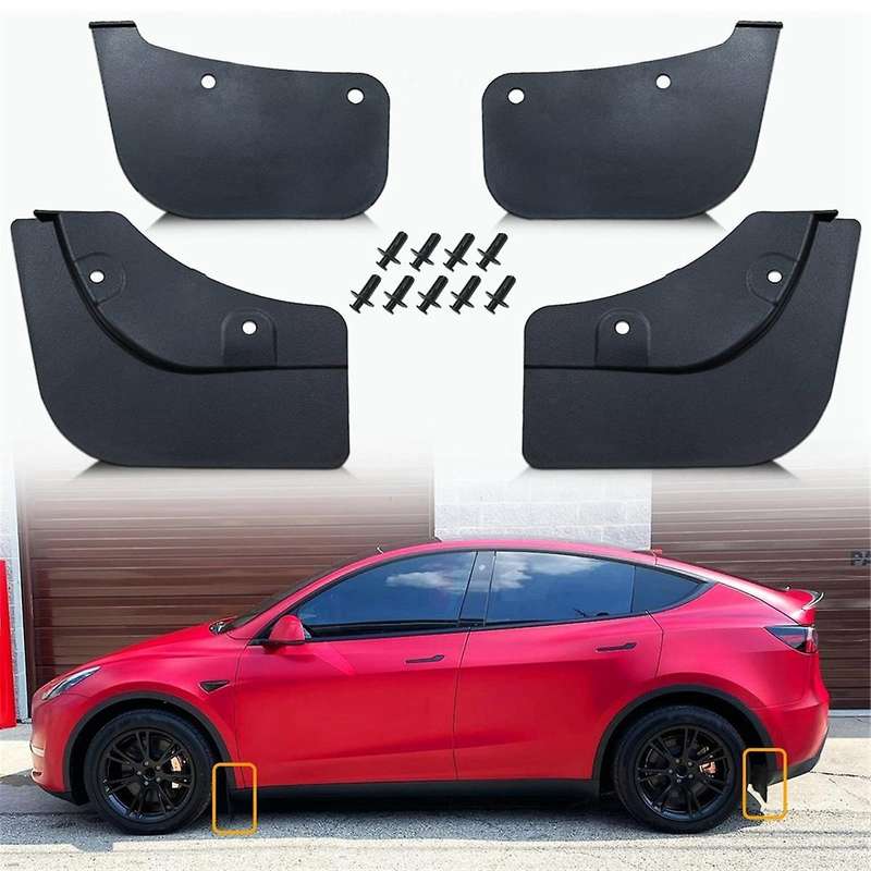 for Model Y 2021-2023 Mud Flaps - Splash Guards No Need to Drill Holes, Front/rear Splash Mudguard 4