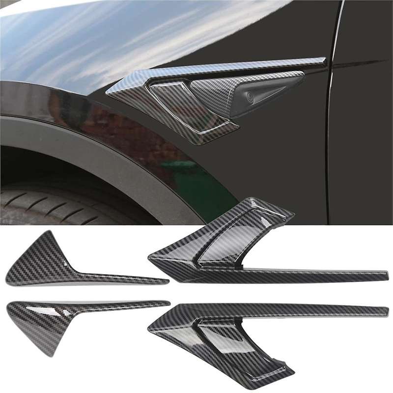 for Model Y 2021-2023 Side Camera Cover, Side Camera Indicator Protection Cover (abs Glossy Carbon F