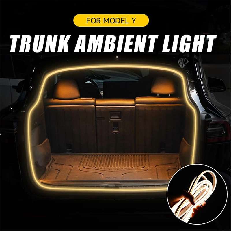 for Model Y 2021-2023 Car Led Light Strip Flexible Rear Trunk Waterproof Neon Lights Accessories (w