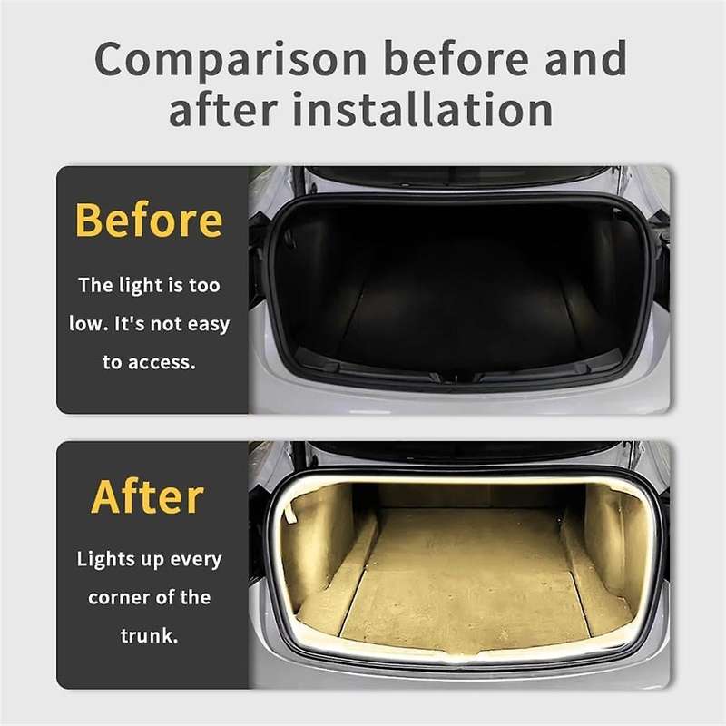 for Model Y 2021-2023 Car Led Light Strip Flexible Rear Trunk Waterproof Neon Lights Accessories (w