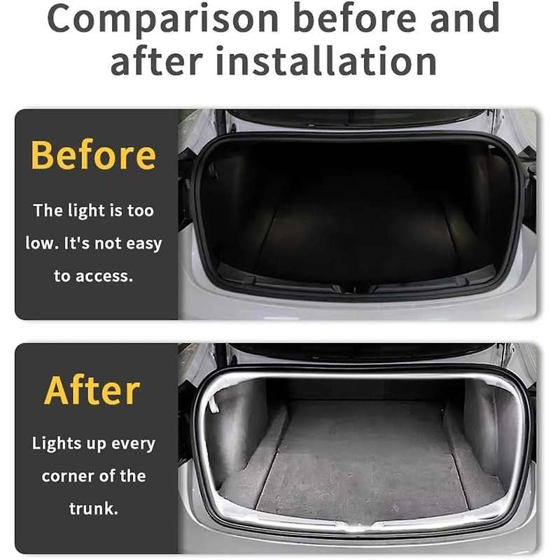 for Model Y 2021-2023 Car Led Light Strip Flexible Rear Trunk Waterproof Neon Lights Accessories (wh