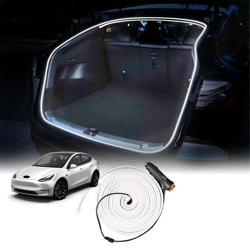 for Model Y 2021-2023 Car Led Light Strip Flexible Rear Trunk Waterproof Neon Lights Accessories (wh