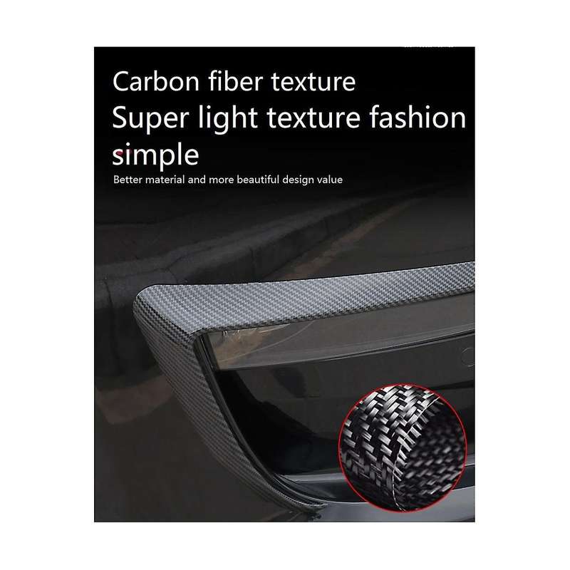 for Model Y Front Fog Light Cover Spoiler Wind Knife Surround Accessories Glossy Carbon Fiber Patte