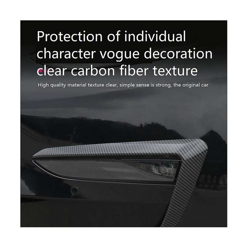 for Model Y Front Fog Light Cover Spoiler Wind Knife Surround Accessories Glossy Carbon Fiber Patte