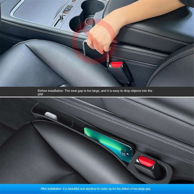 for Model Y Model 3 2021-2023 Car Seat Space Filler with Organizer, Stop Things Dropping Car Accesso