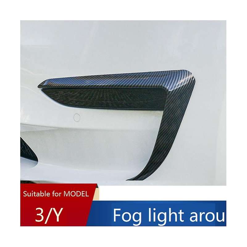 for Model Y Front Fog Light Cover Spoiler Wind Knife Surround Deflector Accessories Piano Black