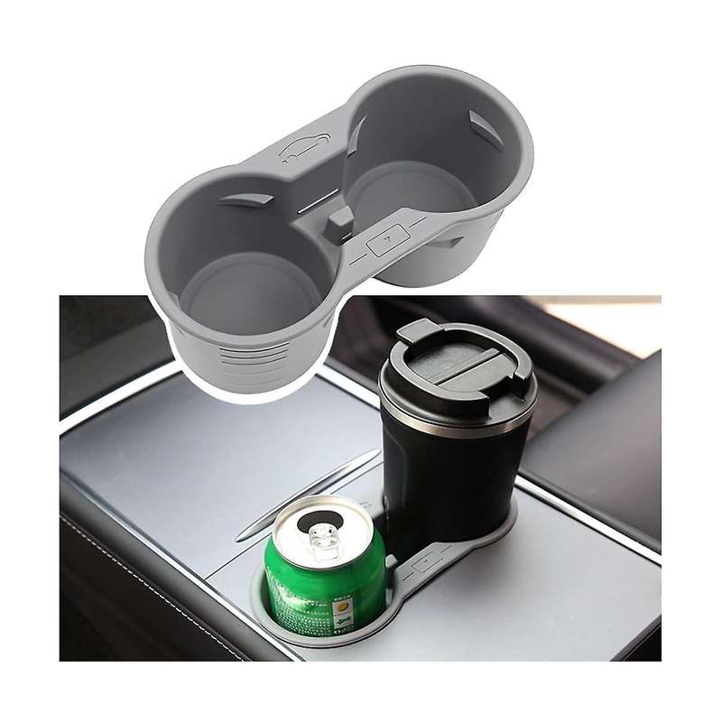 for Model Y Model 3 2021-2023 Center Console Cup Holder Insert, Anti- Limit Water Cup Holder Accesso