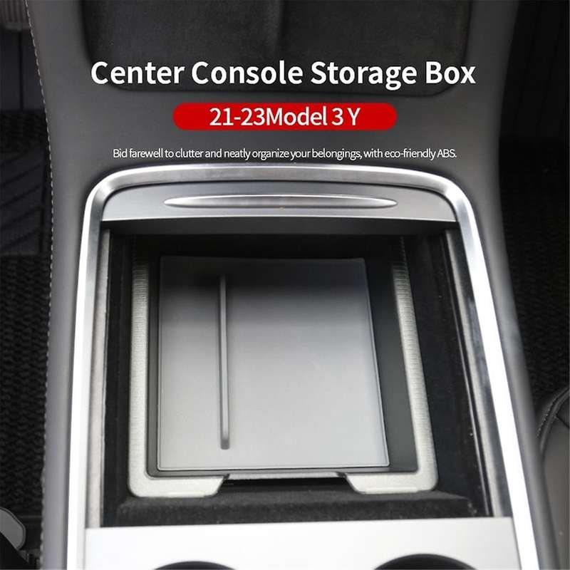 for Model Y Model 3 2021-2023 Car Center Console Armrest Storage Box Organizer Transparent Interior