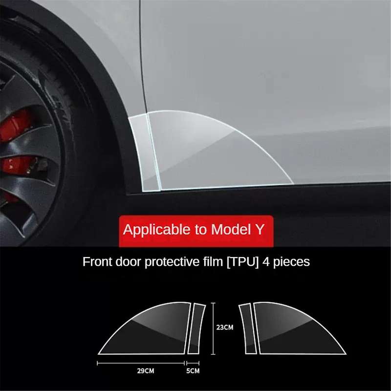 for Model Y Rear Door Triangle Protective Film Car Rear Door Corner Anti-scratch Decorative Sticker