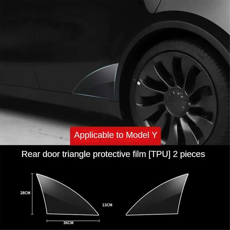 for Model Y Rear Door Triangle Protective Film Car Rear Door Corner Anti-scratch Decorative Sticker