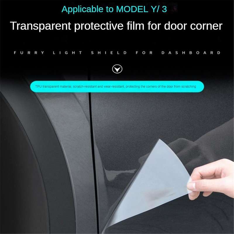for Model Y Rear Door Triangle Protective Film Car Rear Door Corner Anti-scratch Decorative Sticker