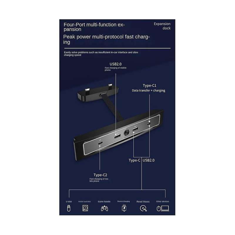 for Model3/y Motors Smart Fast Charging Data Interface Car Center 2 to 4 Charging Interface Docking
