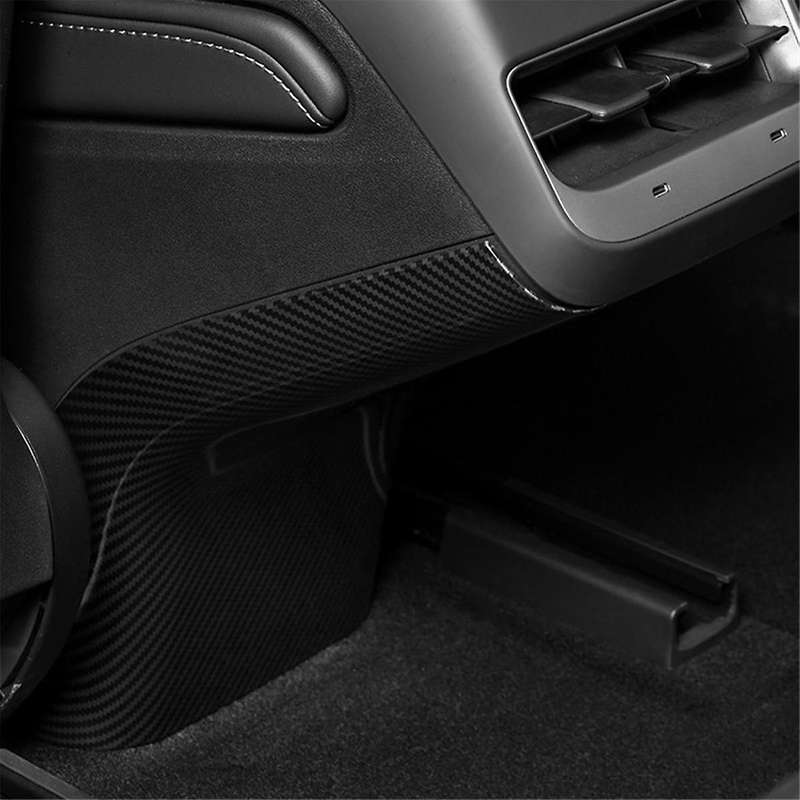 for Model3y Car Air Conditioner Vent Outlet Rear Anti Kick Board Decorative Sticker Trim Cover Inter