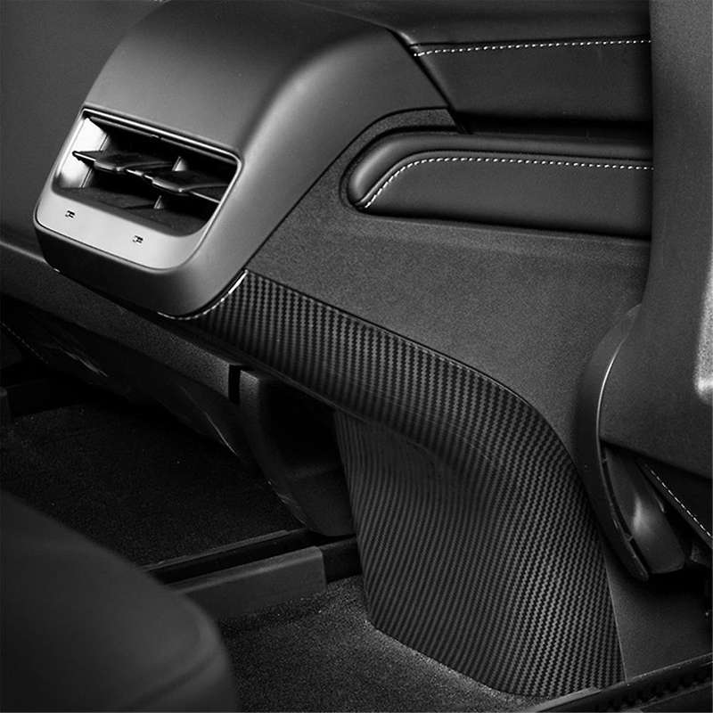 for Model3y Car Air Conditioner Vent Outlet Rear Anti Kick Board Decorative Sticker Trim Cover Inter