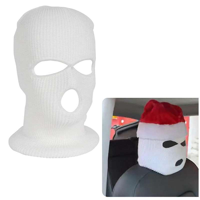 for Model3/Y/X/S Car Seat Bandit Personality Funny Hat Interior Decoration Accessories,White