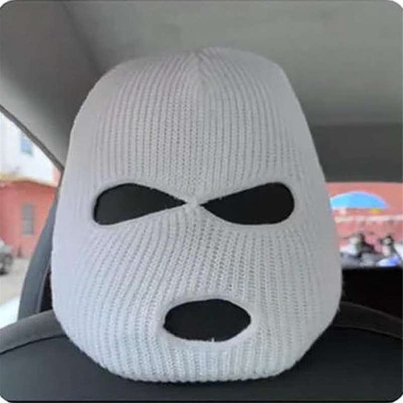 for Model3/Y/X/S Car Seat Bandit Personality Funny Hat Interior Decoration Accessories,White
