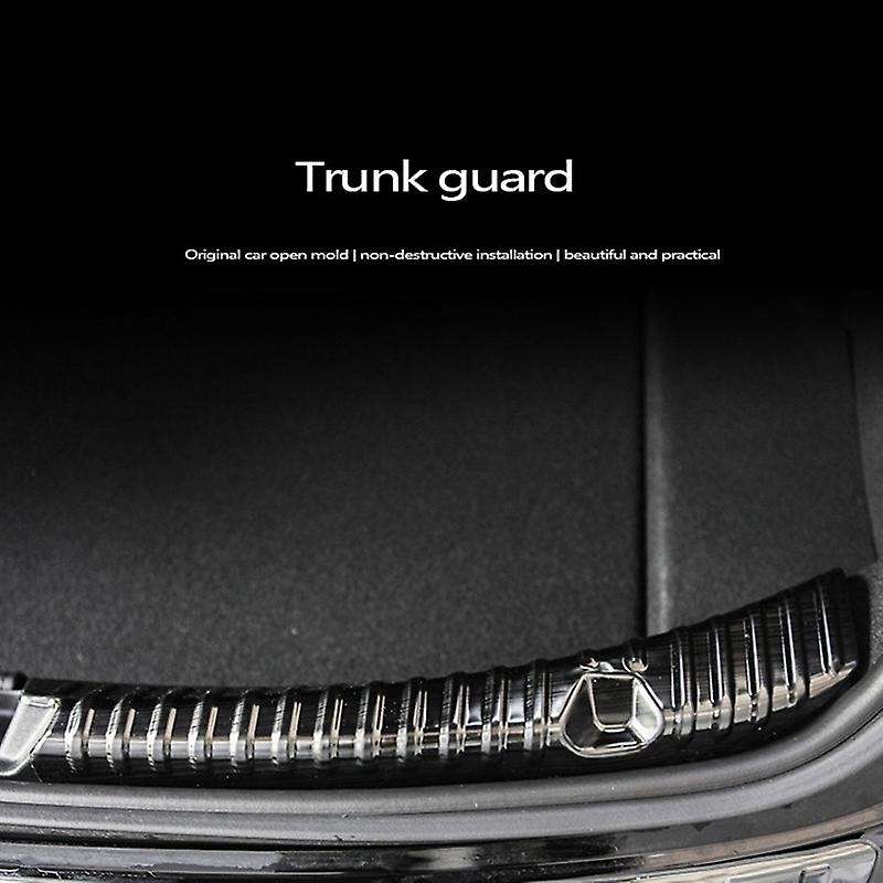 for Model Y Trunk Guard Prevent Plate Pedal Cover Trim Auto Anti-Scratch Protection Stainless Carbon