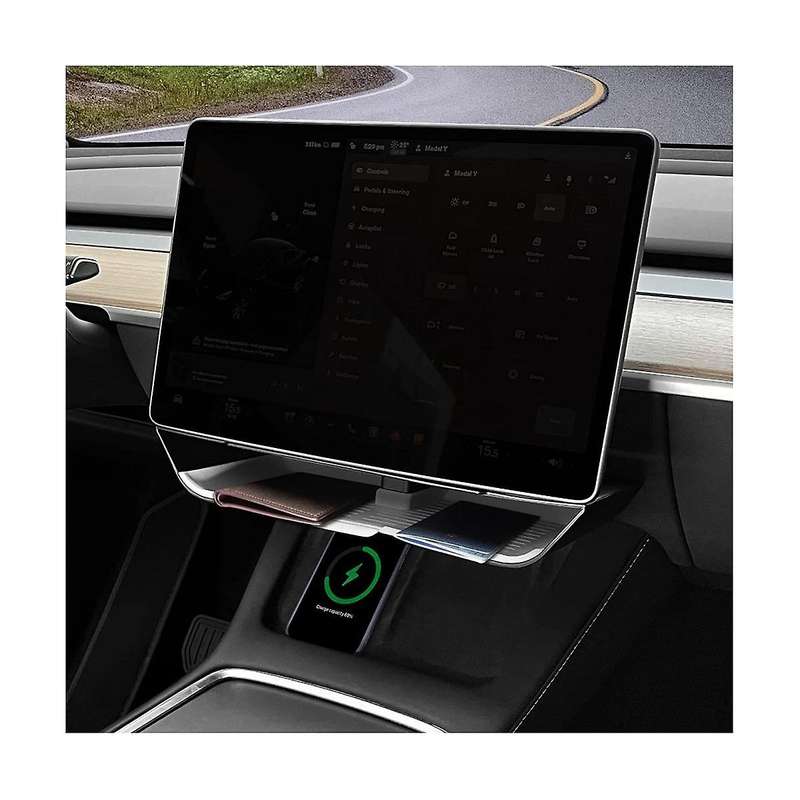 for Model Y/3 2020-2023 Accessories - Under Screen Storage Box Behind Screen Tray Center Console Or