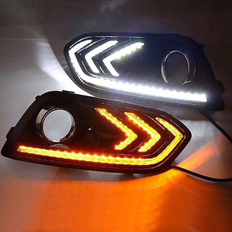 for Mondeo 2013 2014 2015 2016 Yellow Turning Signal Relay Waterproof Car Drl Lamp Led Daytime Runni