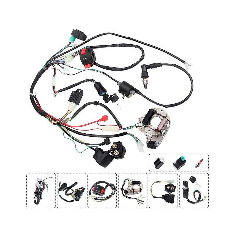 for Motorcycle Atv Pit Bike 50 70 90 110 125cc Wiring Harness Full Complete Electrics Wiring Harness