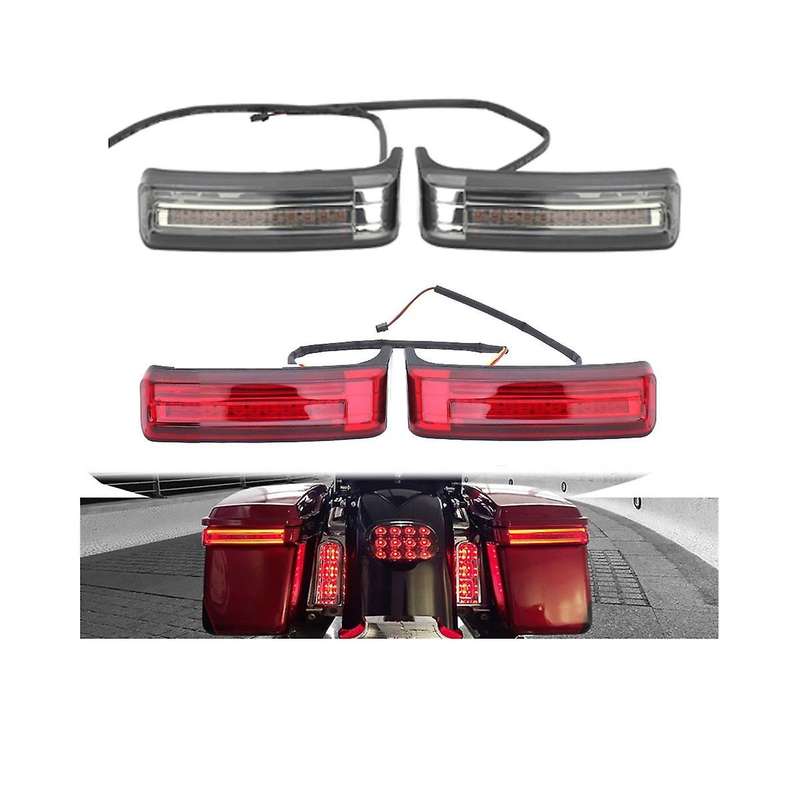 for Motorcycle Big Glide Conversion Side Box Tail Light Travel Box Side Light 97-22 Years