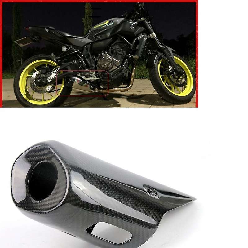 for MT07 FZ-07 FZ07 2014-2017 Motorcycle Carbon Fiber Exhaust Muffler Pipe Cover Escape Heat Shield