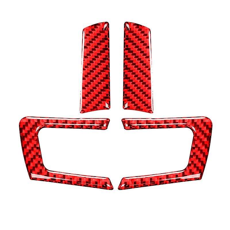 for MX5 Miata 2009-2015 Accessories Carbon Fiber Steering Wheel Panel Trim Cover Sticker, Red