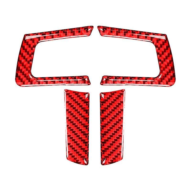 for MX5 Miata 2009-2015 Accessories Carbon Fiber Steering Wheel Panel Trim Cover Sticker, Red
