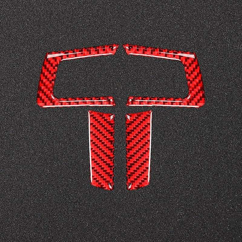 for MX5 Miata 2009-2015 Accessories Carbon Fiber Steering Wheel Panel Trim Cover Sticker, Red