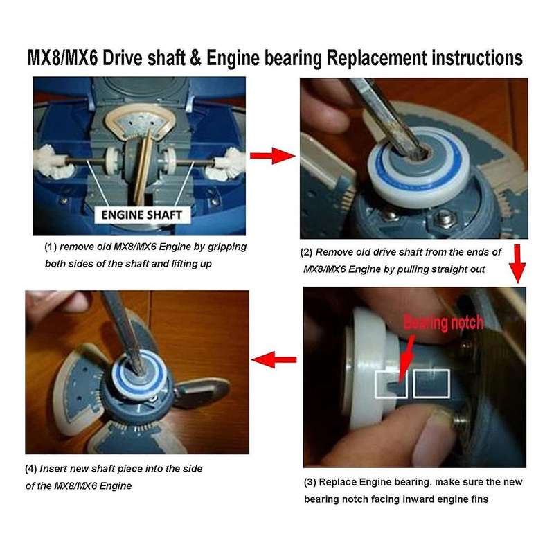 for Mx8 Elite/mx6 Elite, for Mx8/mx6 Pool Cleaner Drive Shaft Rebuild Kit Replace Partial Tune Up Ki