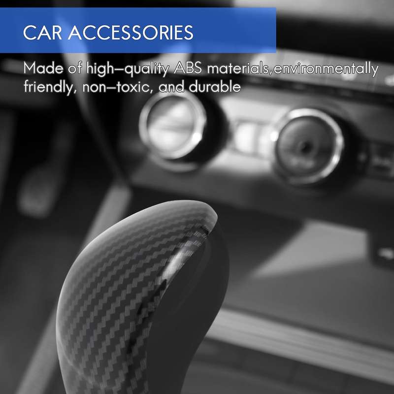 for Navara NP300 2016-2019 Car Carbon Fibre Shift Knob Head Cover Trim Decoration Sticker Accessorie